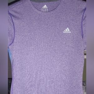 Adidas Climalite Ultimate Short Sleeve T Shirt Purple Marled Womens Small